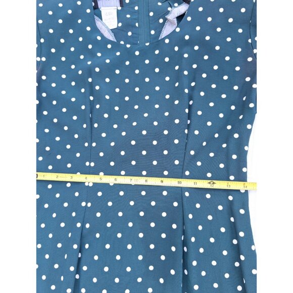 My Michelle Dress size 7/8 Preppy Polka Dot Rayon blend Swing Trad Wife 90s READ - Picture 15 of 16